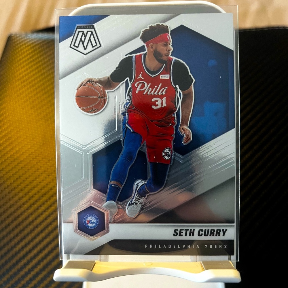 Seth Curry 2020-21 Panini Mosaic NBA Trading Card #97 PHILADELPHIA 76ers SIXERS